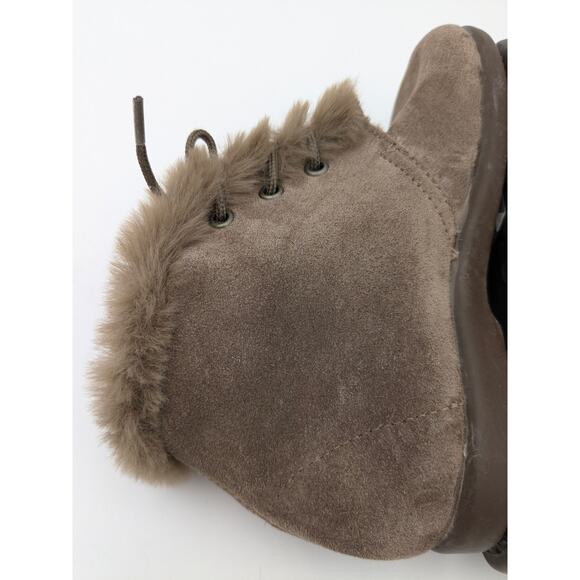 ELEPHANTITO Teddy Bootie with Laces Suede Mink Girls Boots,Little kid size EU26 - Picture 9 of 16